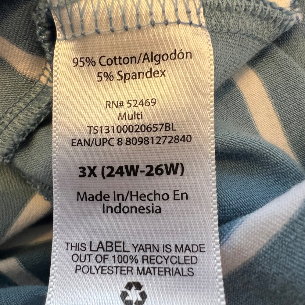 Terra & Sky Relaxed Fit Cotton Blend Striped Midi Dress - Picture 7 of 10
